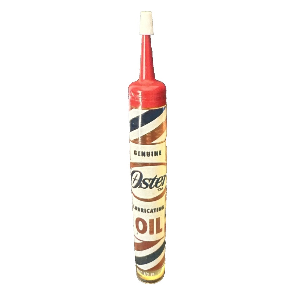 Vintage Genuine Oster Lubricating Oil Plastic Bottle / Barber Pole / 1/2 oz